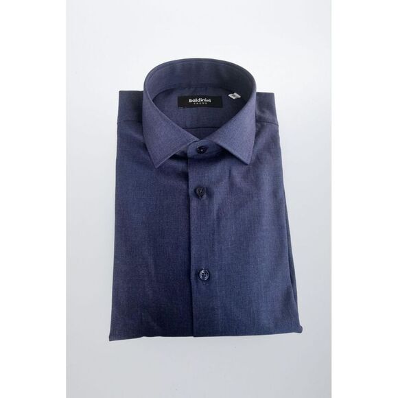 Baldinini Trend Blue Cotton Men Men's Shirt